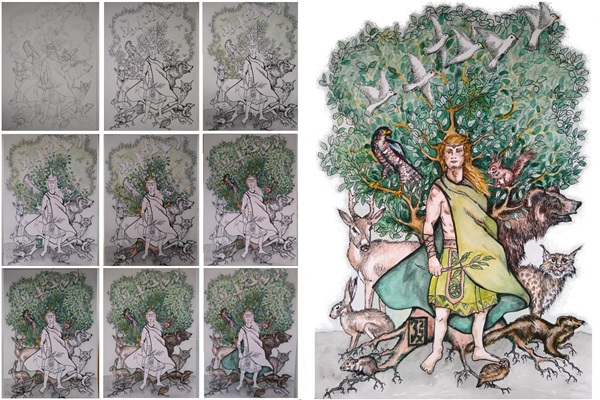 Baldur der Friedlichste und Reinste der Asen &ndash; vom Entwurf bis zum fertigen Bild