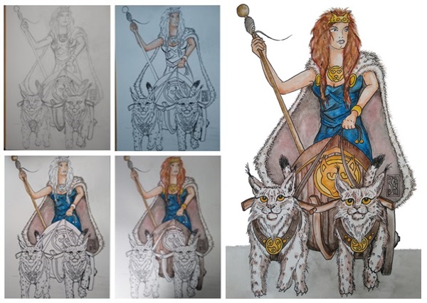 Frigg &ndash Mutter der G&ouml;tter &ndash; vom Entwurf bis zum fertigen Bild