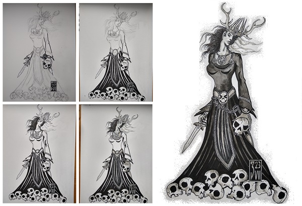 Hel die Herrscherin Helheims &ndash; vom Entwurf bis zum fertigen Bild