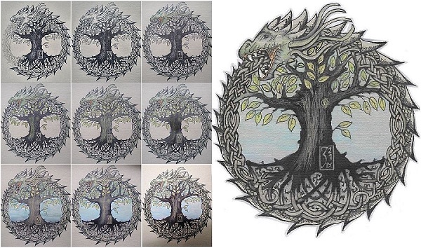 Die Midgardschlange - vom Entwurf bis zum fertigen Bild