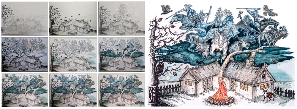 Die Wilde Jagd &ndash; vom Entwurf bis zum fertigen Bild